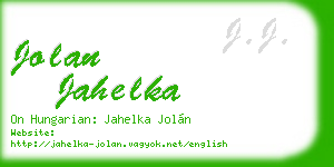 jolan jahelka business card